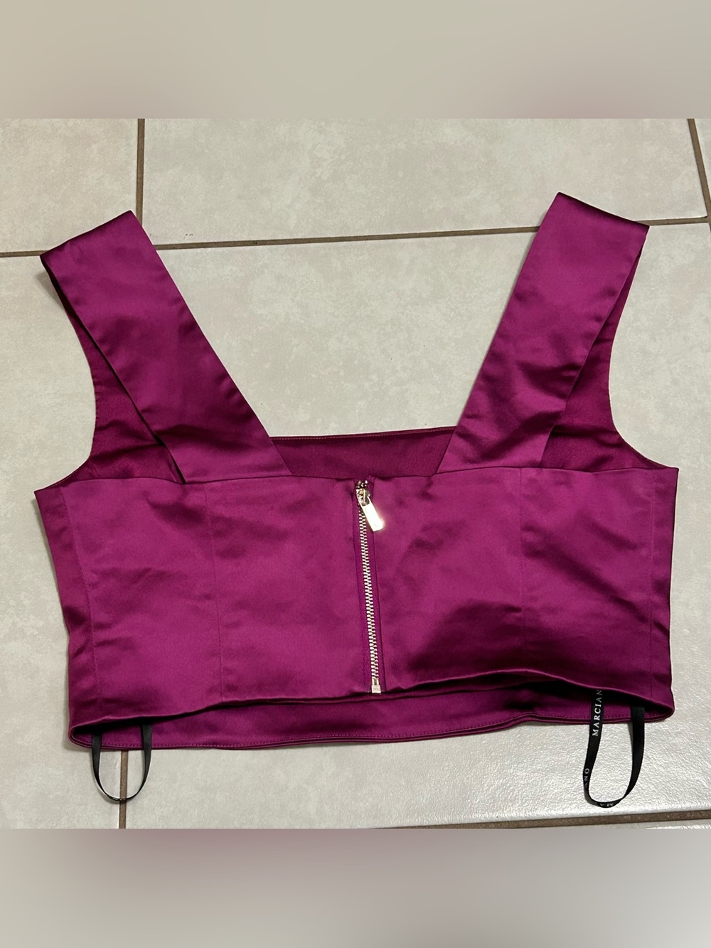 Marciano by Guess Chaya Satin Top in a vibrant magenta - Picture 5 of 8
